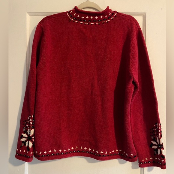 Vintage Timberlea Zip Up Christmas Sweater Snowman Beaded Size XL - Picture 2 of 7